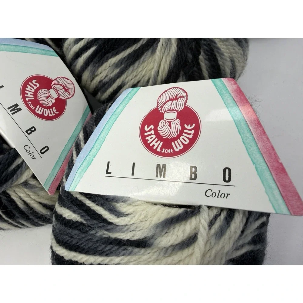 Stahl Wolle Limbo Yarn Lot Of 9 100%‎ Virgin Wool Ombre Black Grey Cream